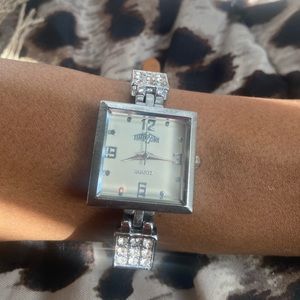 Square diamond wrist watch